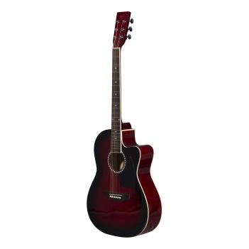 Kaps ST - 10AC, 6-Strings Rose Wood Acoustic Guitar, Right-Handed, Wine Red, With Guitar Cover/Bag