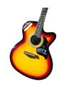 JAMUNA Brand Challenger Acoustic Guitar, 38 Inch Cutaway with Bag (Sunburst)